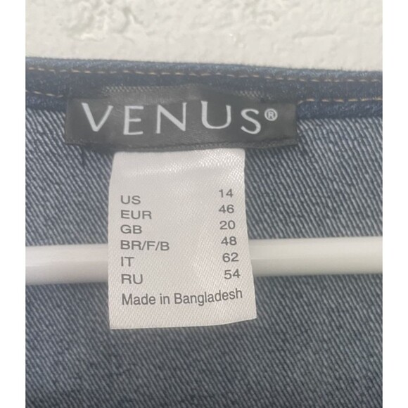 Retro 70s Y2K inspired Denim Jumpsuit Puff 3/4 Sleeve by Venus Sz 14 - Picture 4 of 7